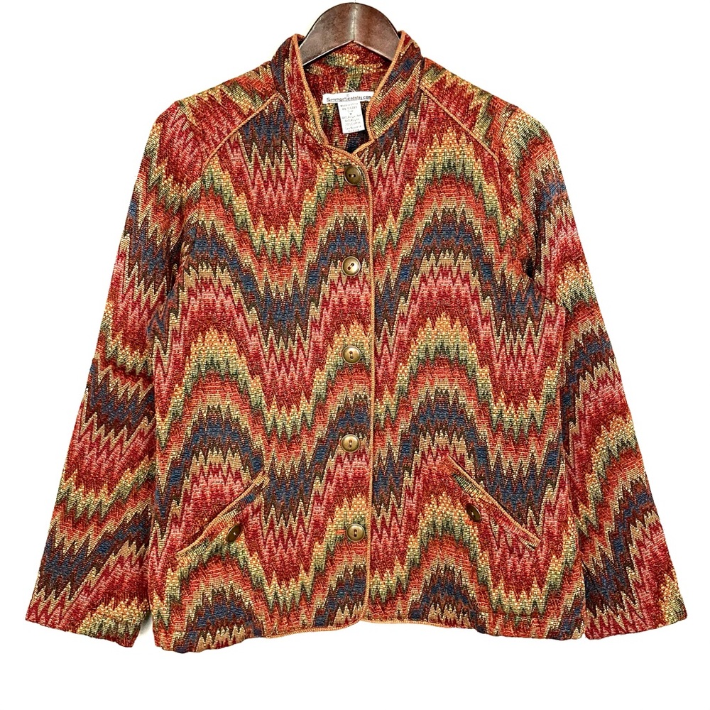 Vintage Multicolor Zigzag Blazer